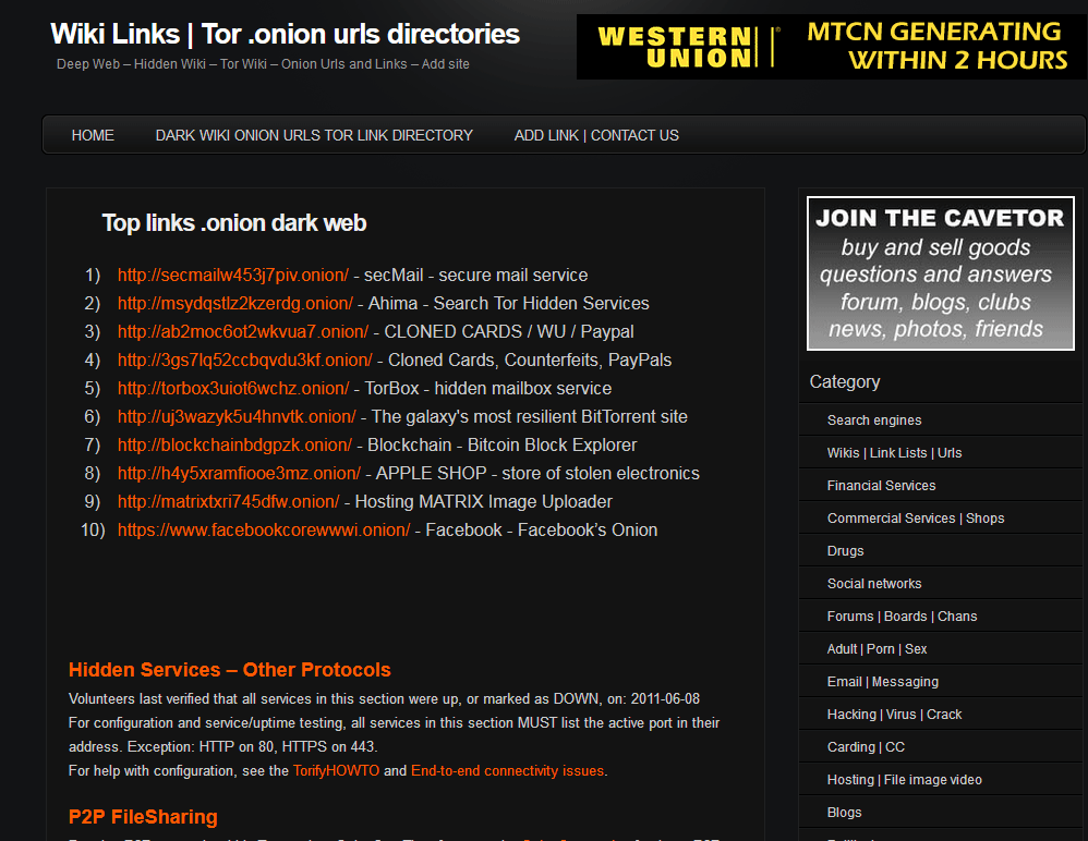 Wiki - Links darknet